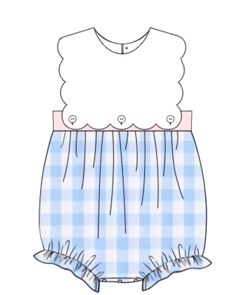 Girl Scallop pink and blue bubble