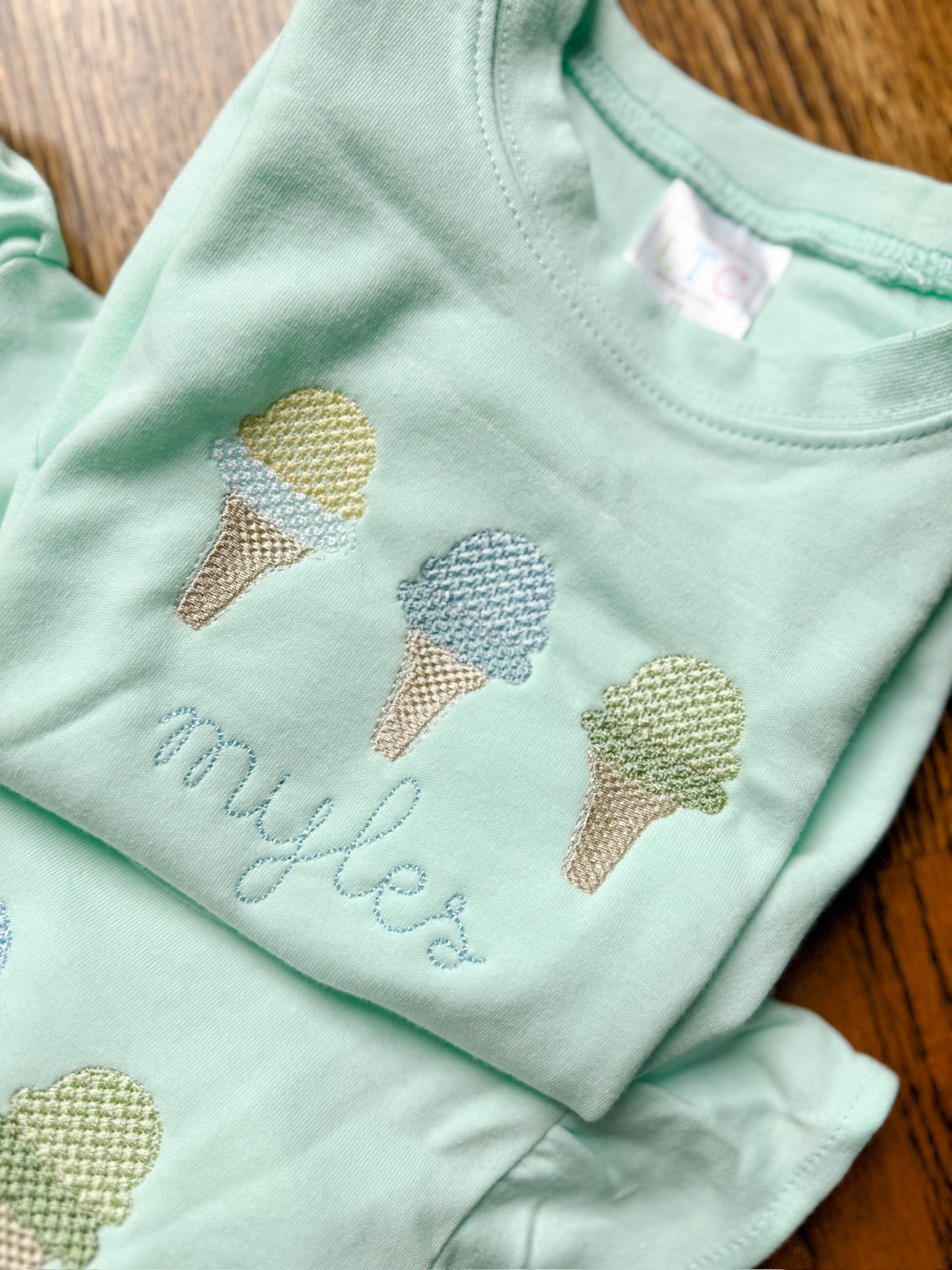 french knot ice cream trio boy