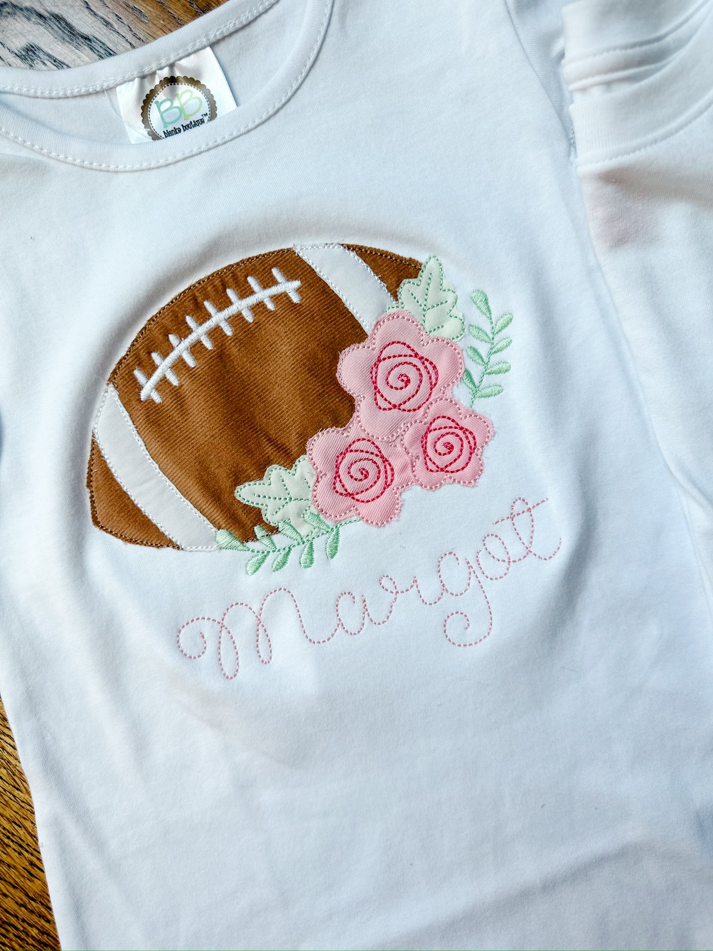 Football flower applique