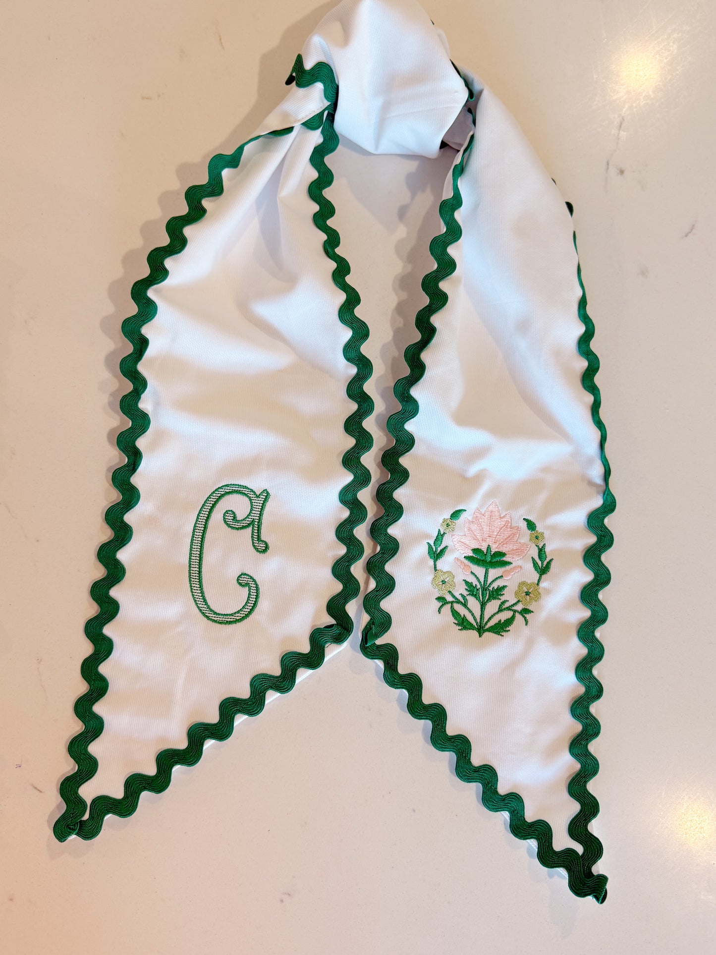 Wreath Sash-ric rac trim