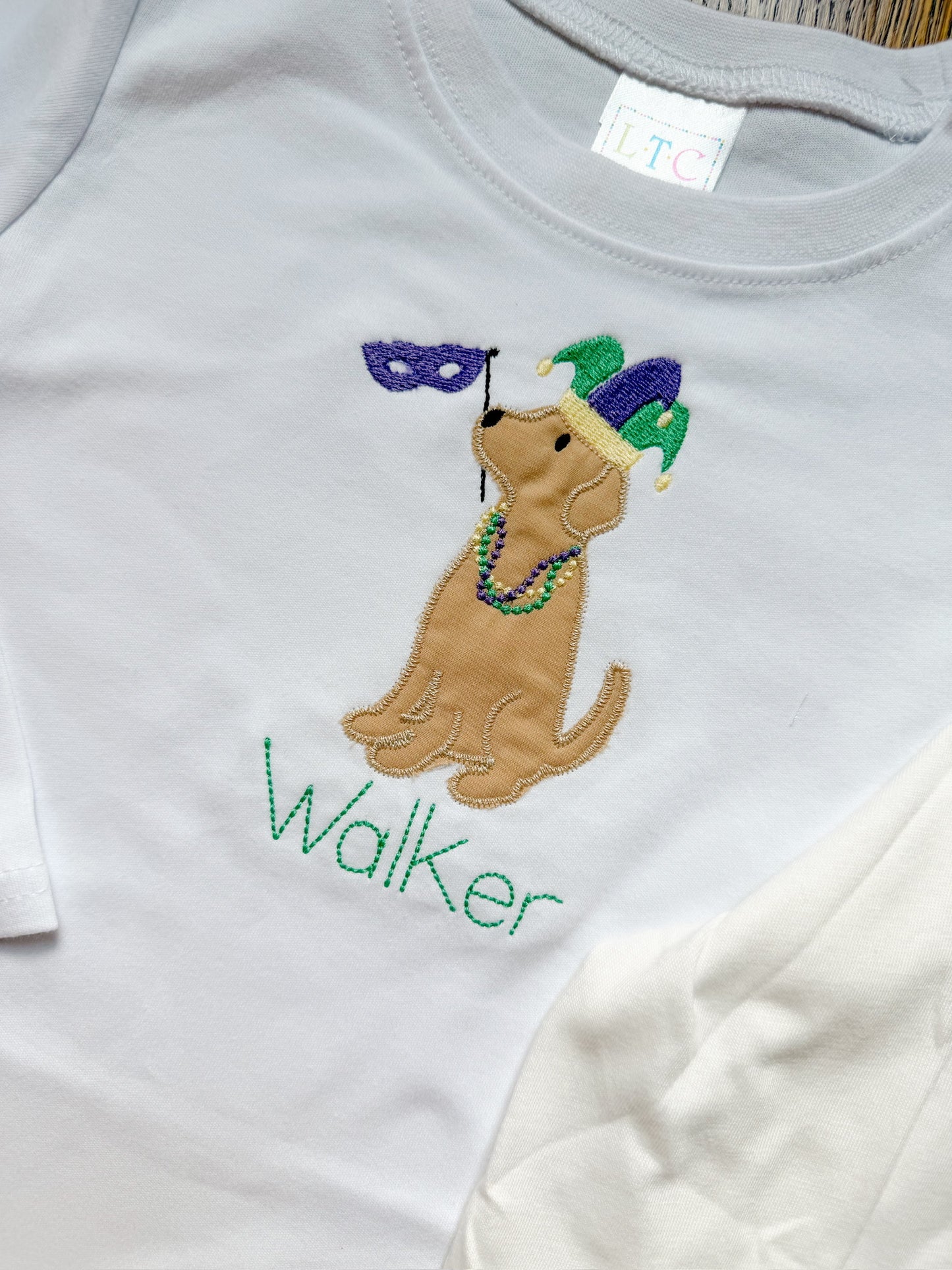 Mardi Gras Pup applique