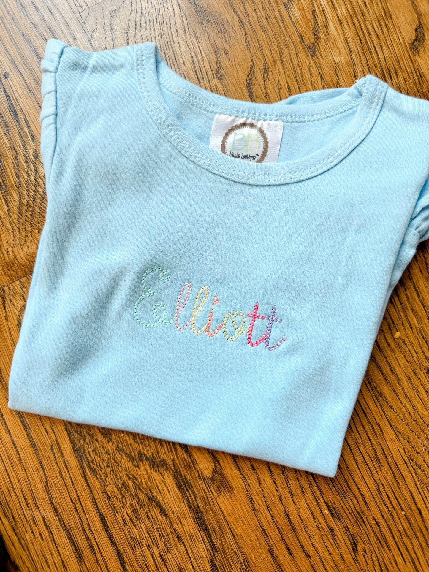 Chain stitch multi color font