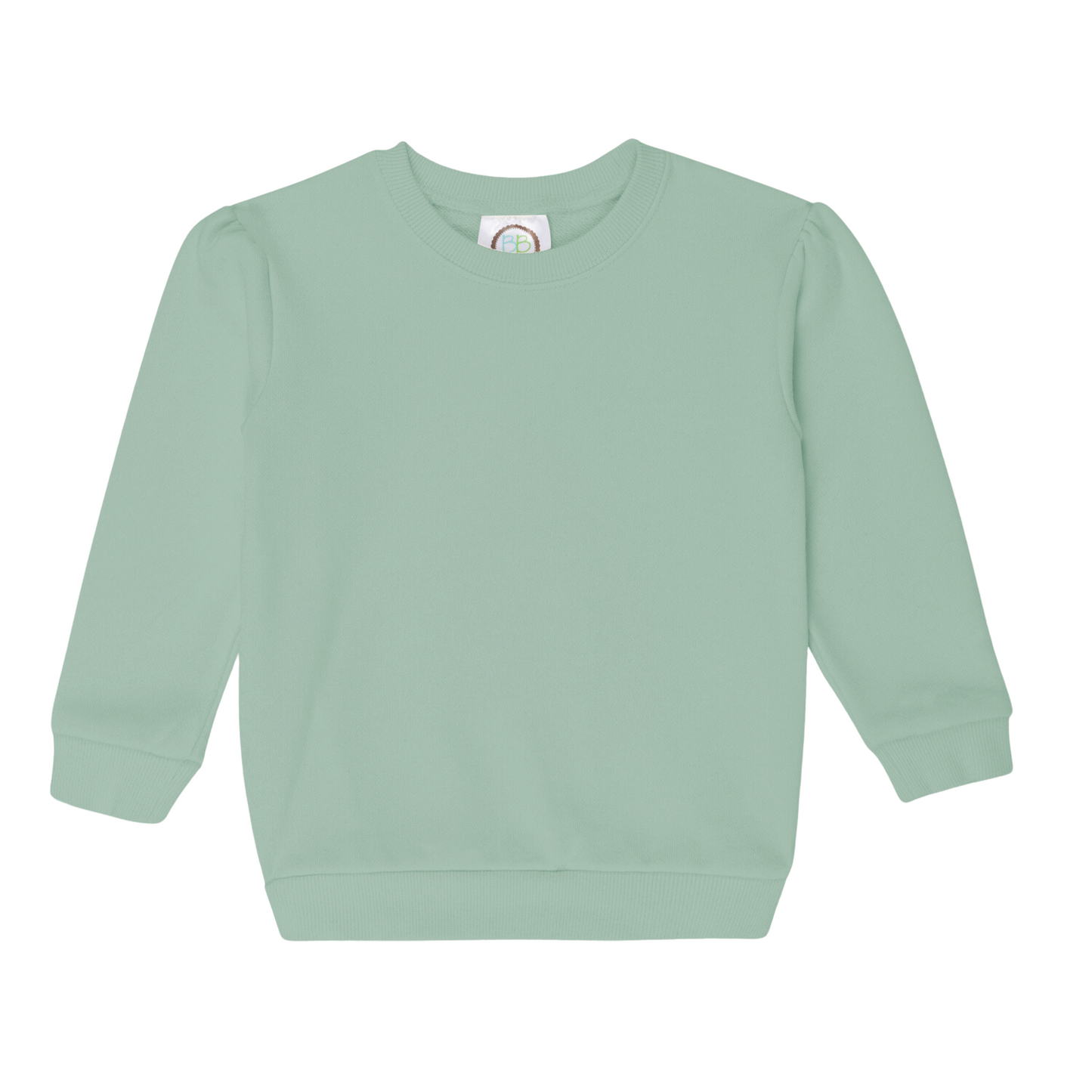 Girl puff sleeve sweatshirt- Pastel green