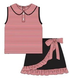 PREORDER game day skort sets-red and black