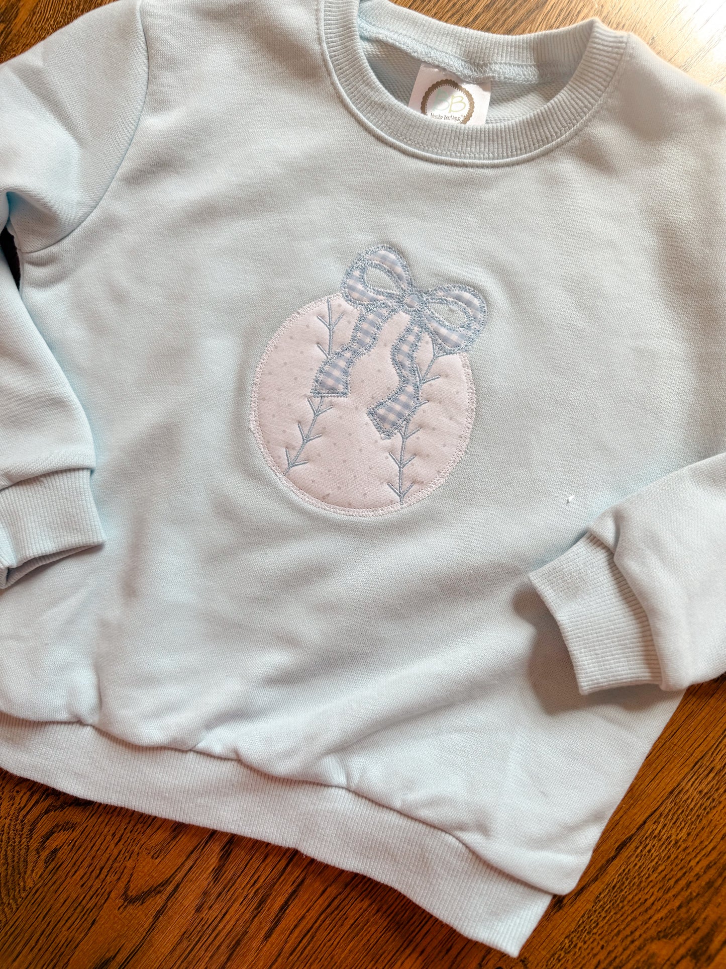 Baseball bow applique