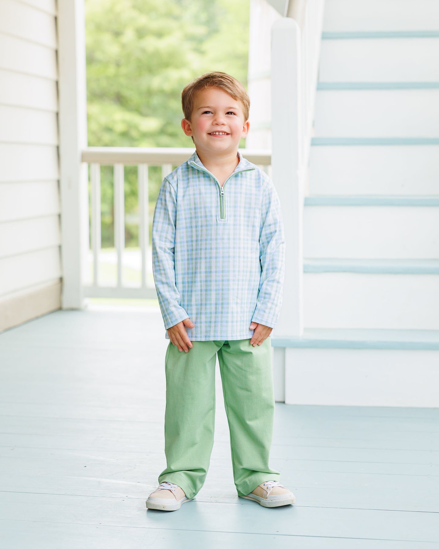 Basin plaid evan pullover pants set