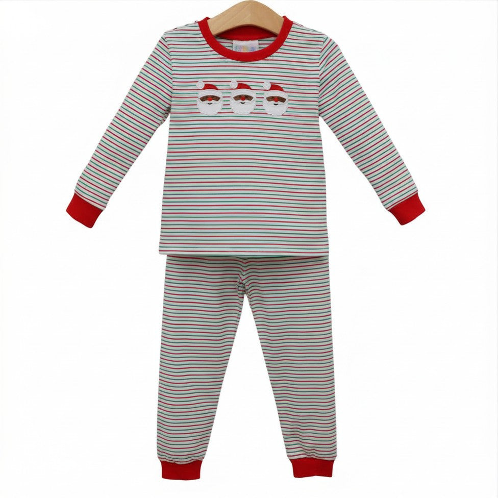 Christmas candy stripe dark skin santa ruffle set