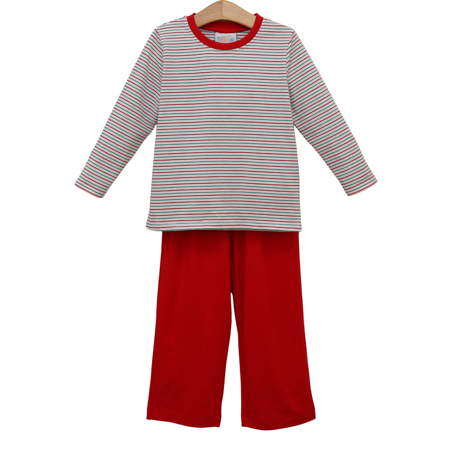 Christmas candy stripe Thomas pants set