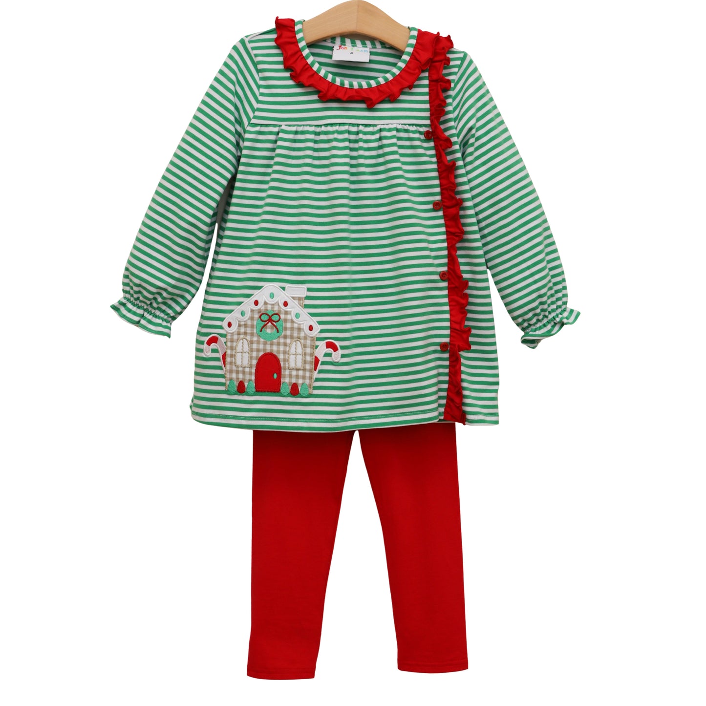Christmas cottage ruffle pants set