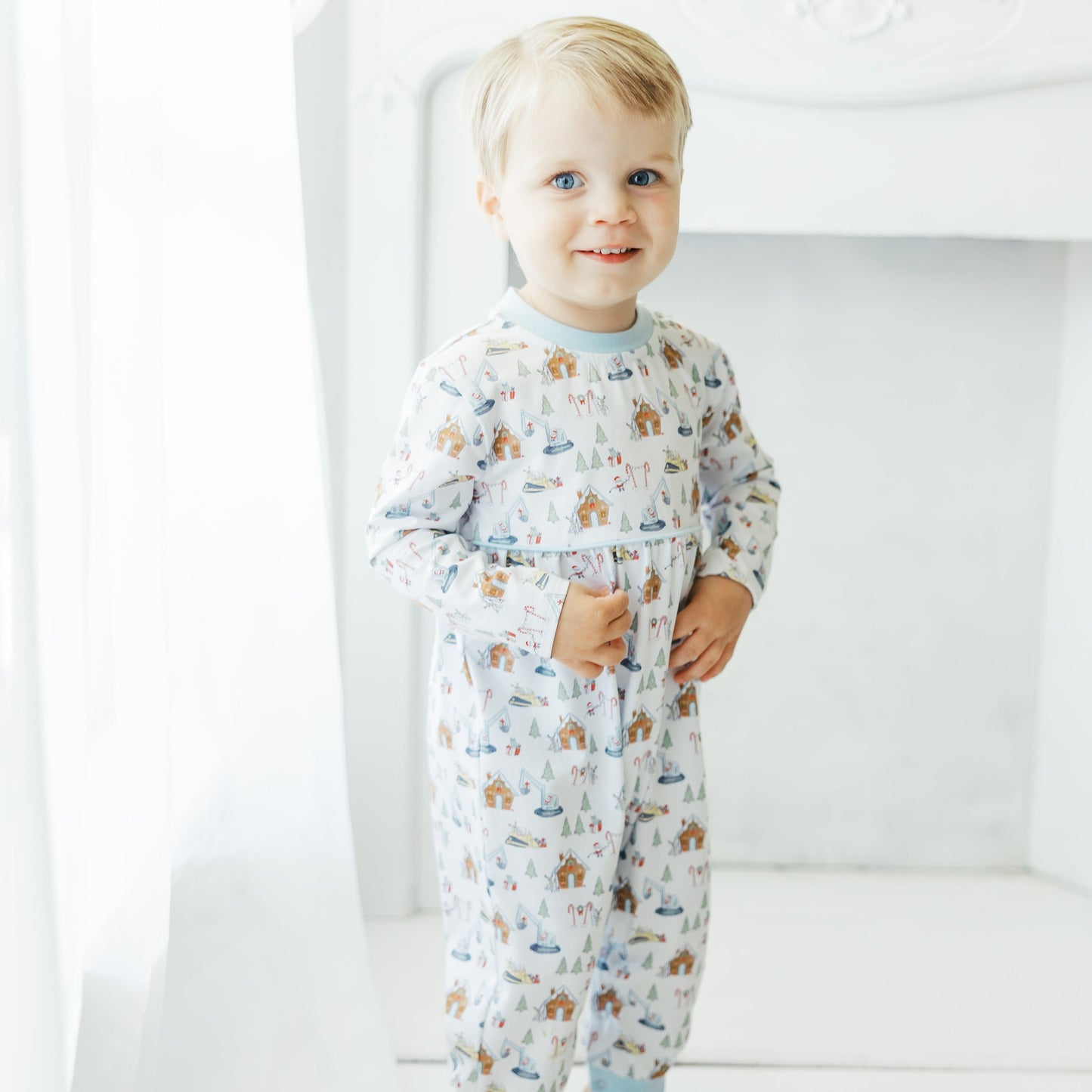 Constructing Christmas patrick romper