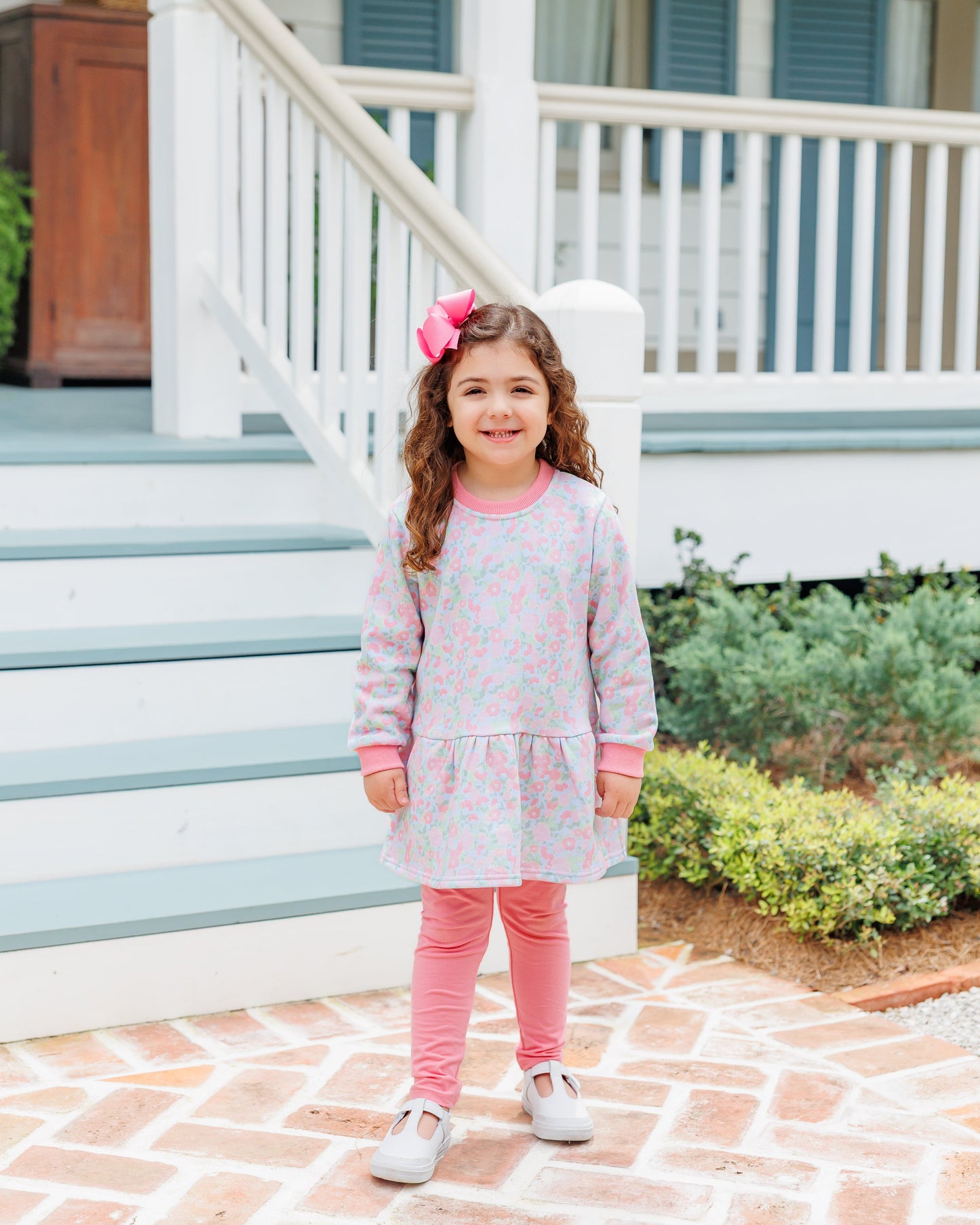 Cottage blooms french terry tunic set