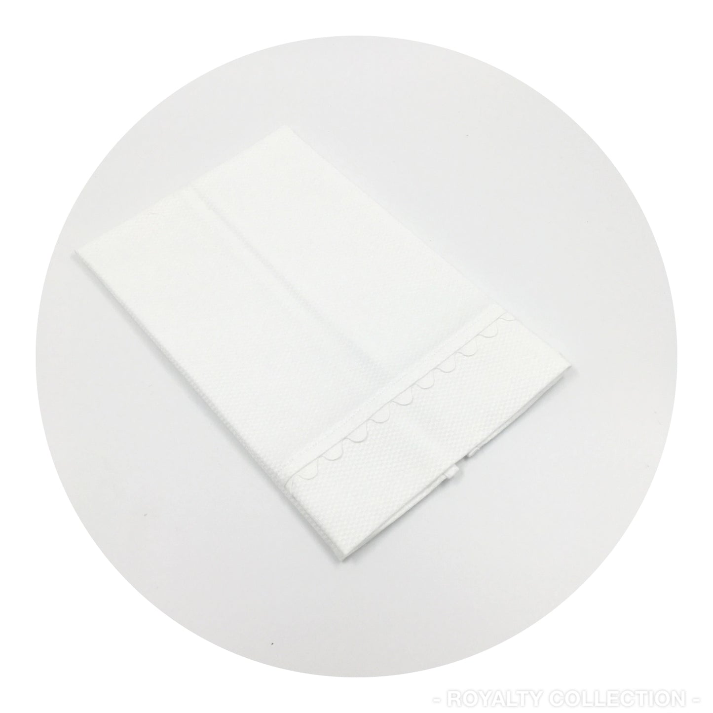 Cotton pique/white- white trim guest towel