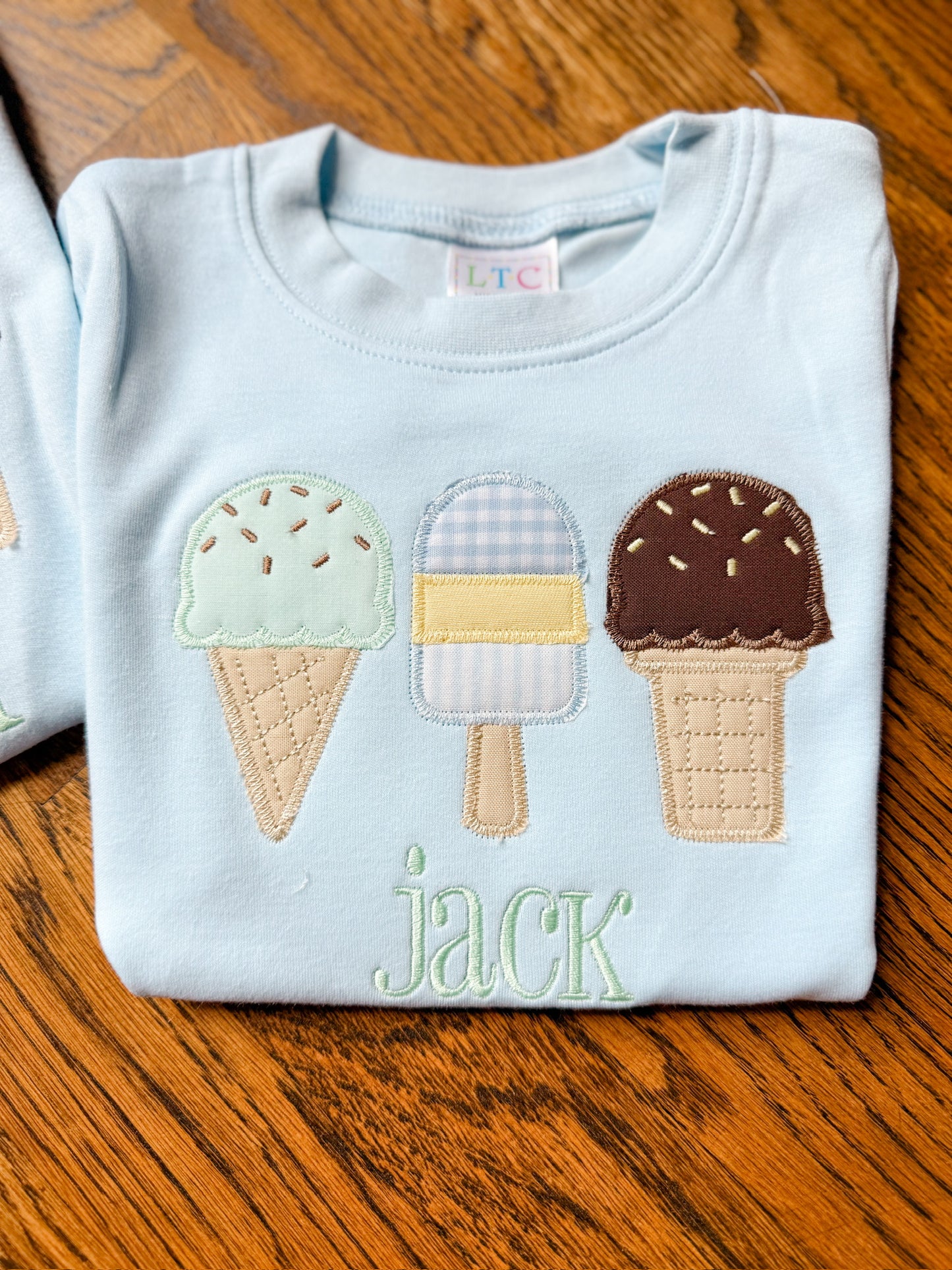 ice cream applique trio