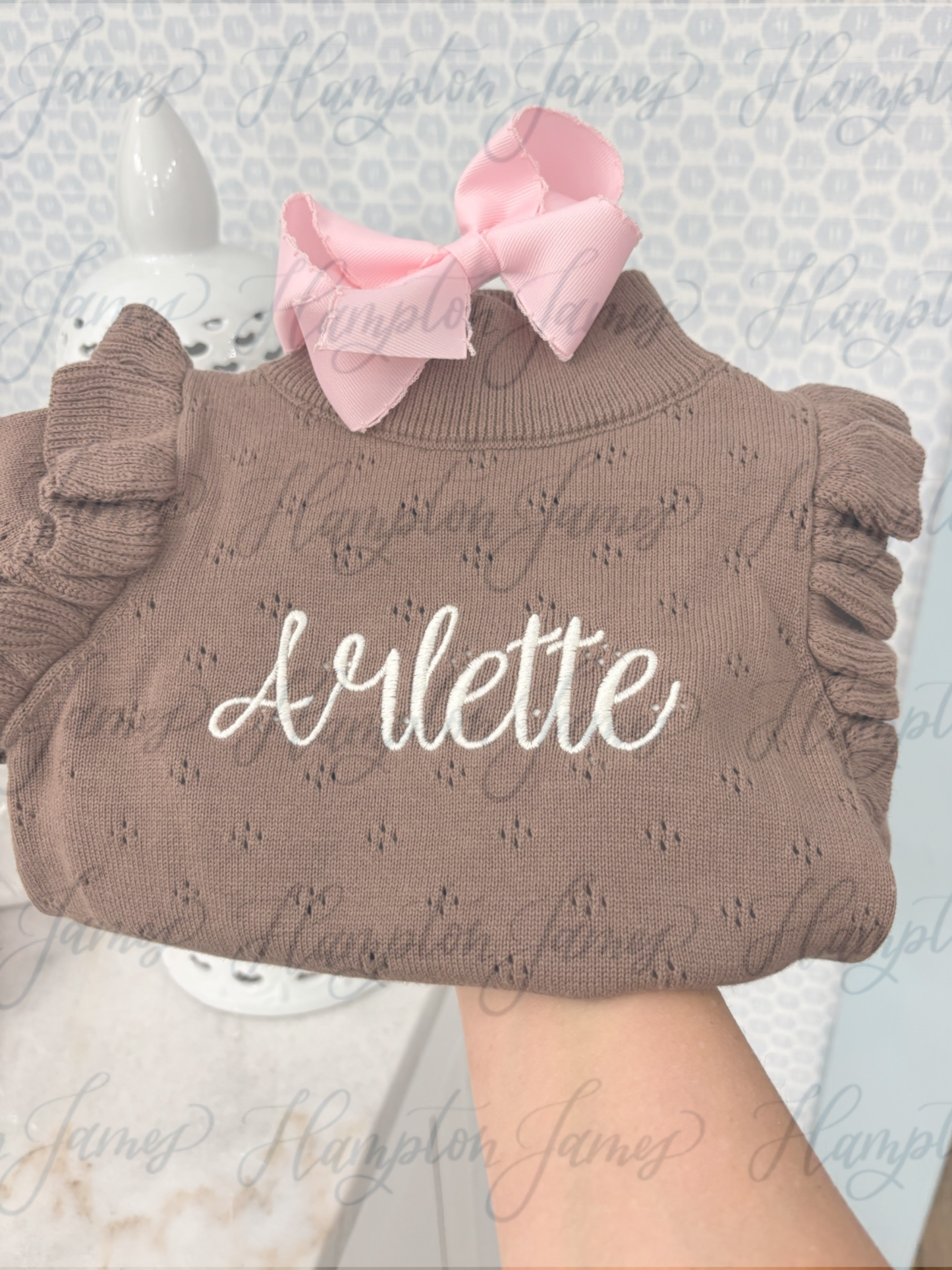 Pointelle knit set- chocolate