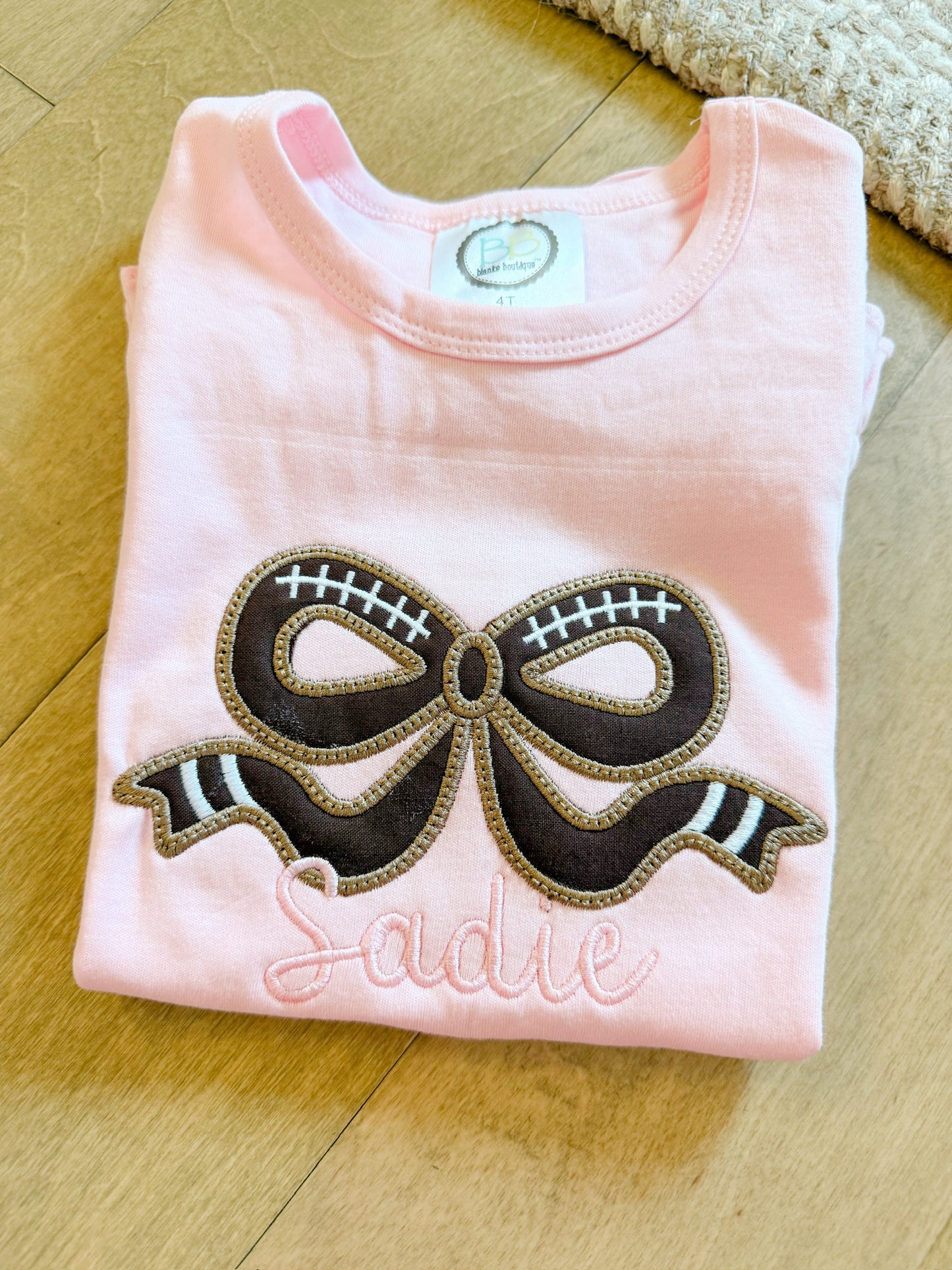 Football bow appliqué