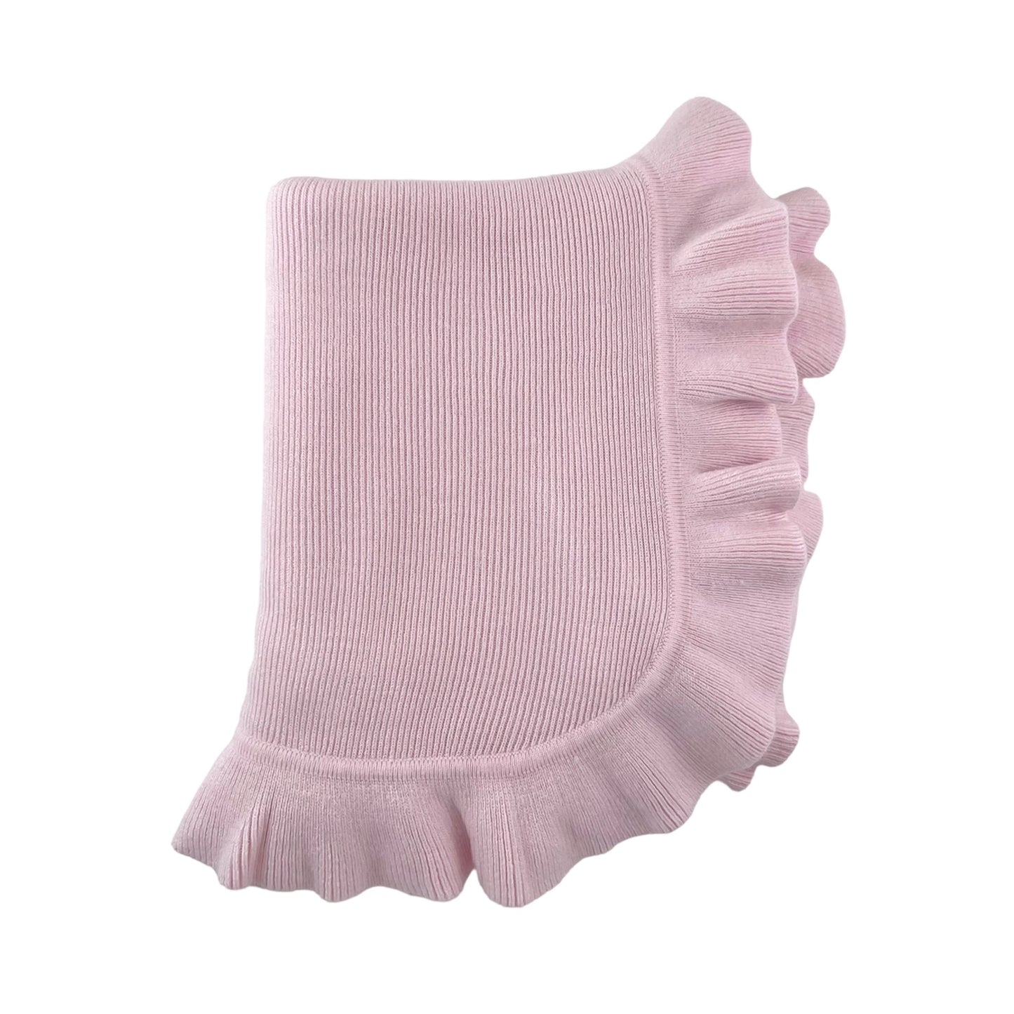 Jersey knit ruffle blanket