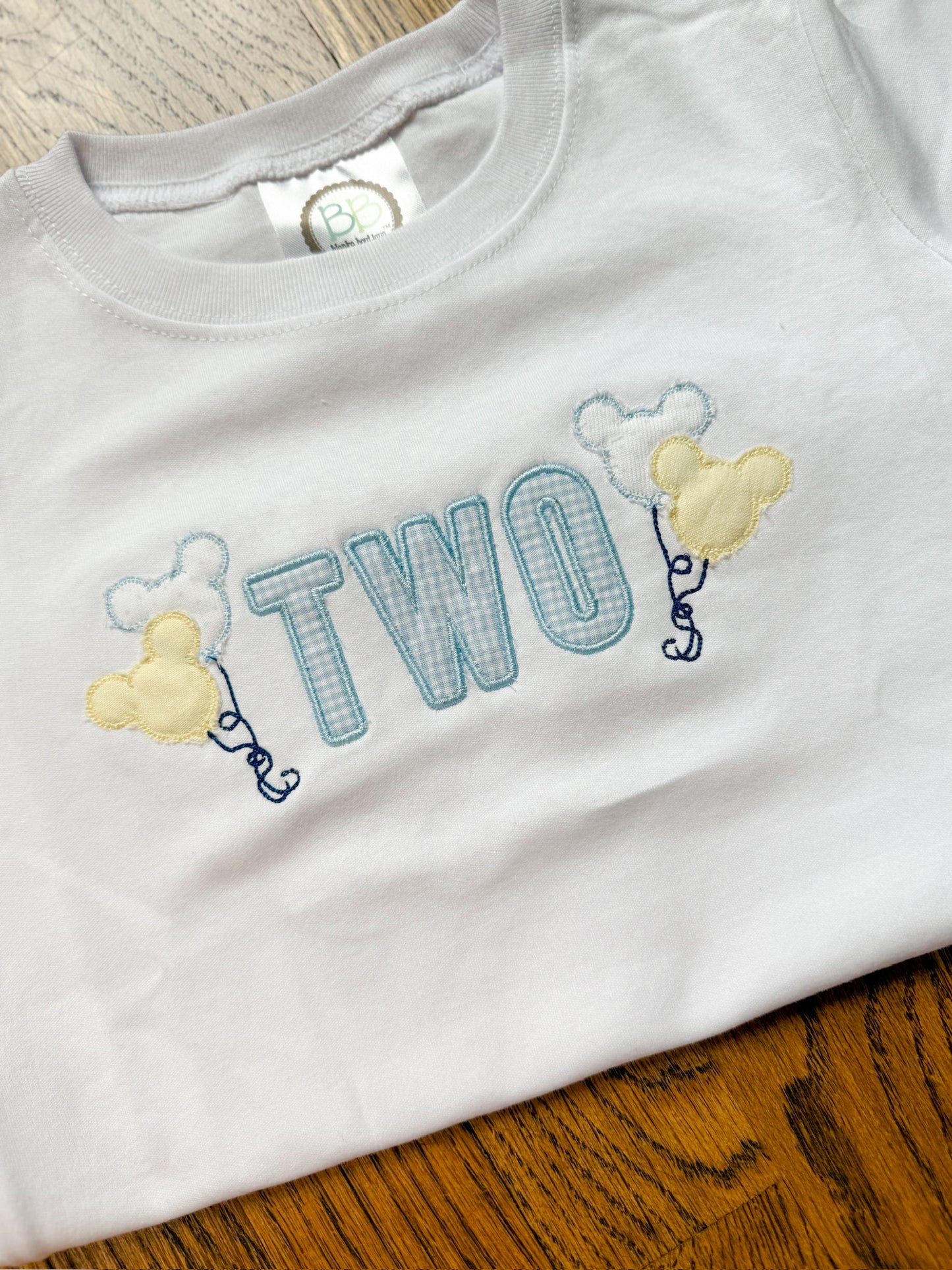 Number applique mouse balloon