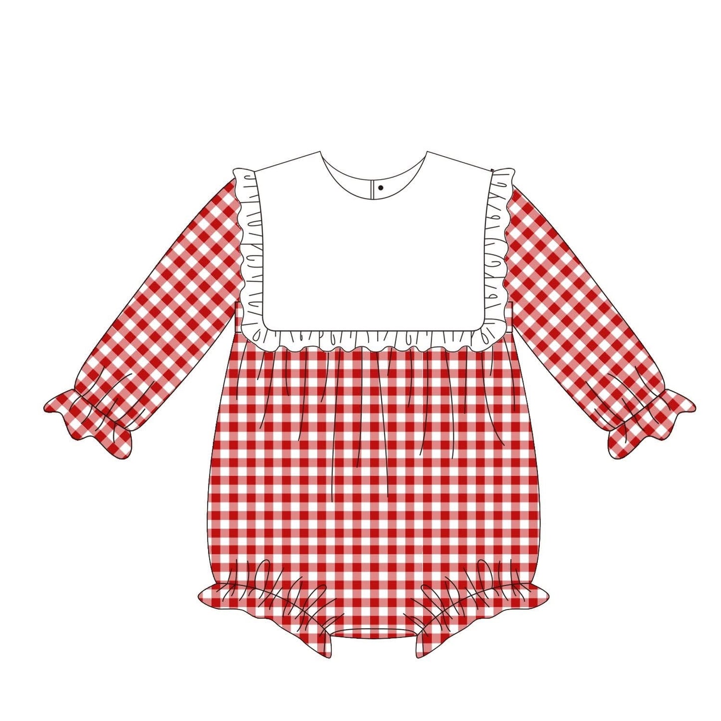 Red knit gingham bubble