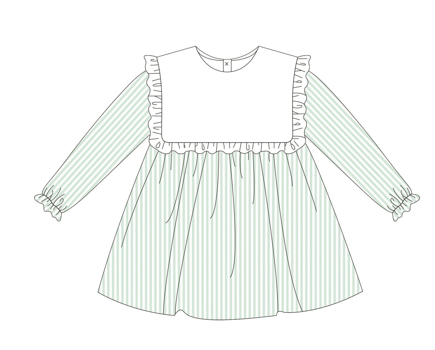 Sage stripe dress