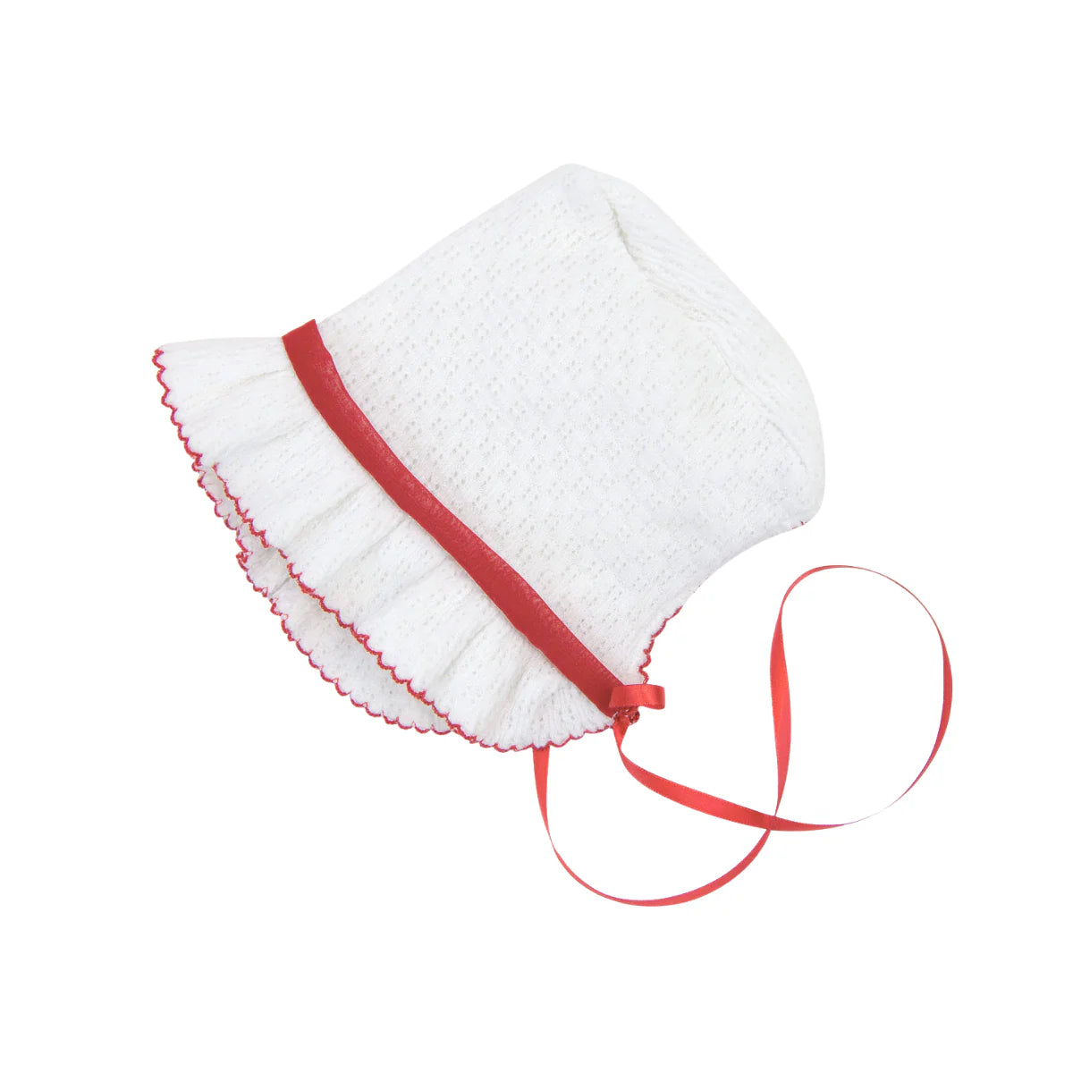 PATY KNIT BONNET WITH CHIFFON TRIM