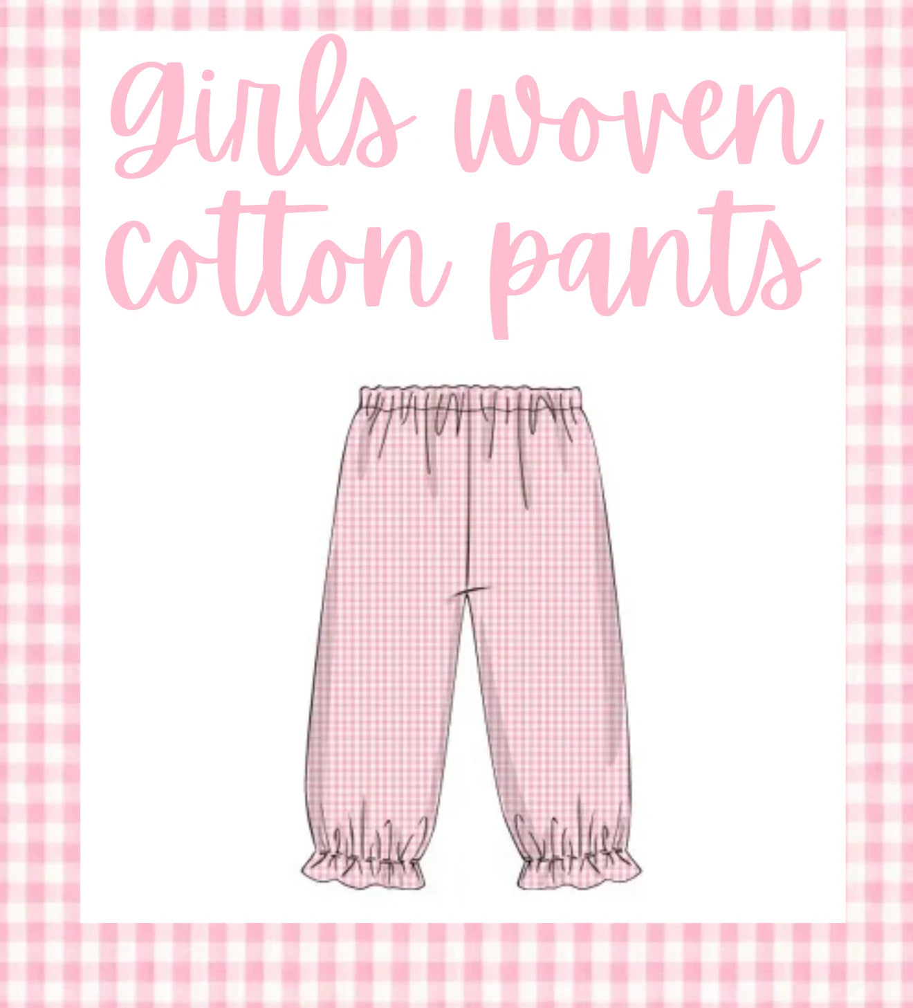 Girls woven cotton pants