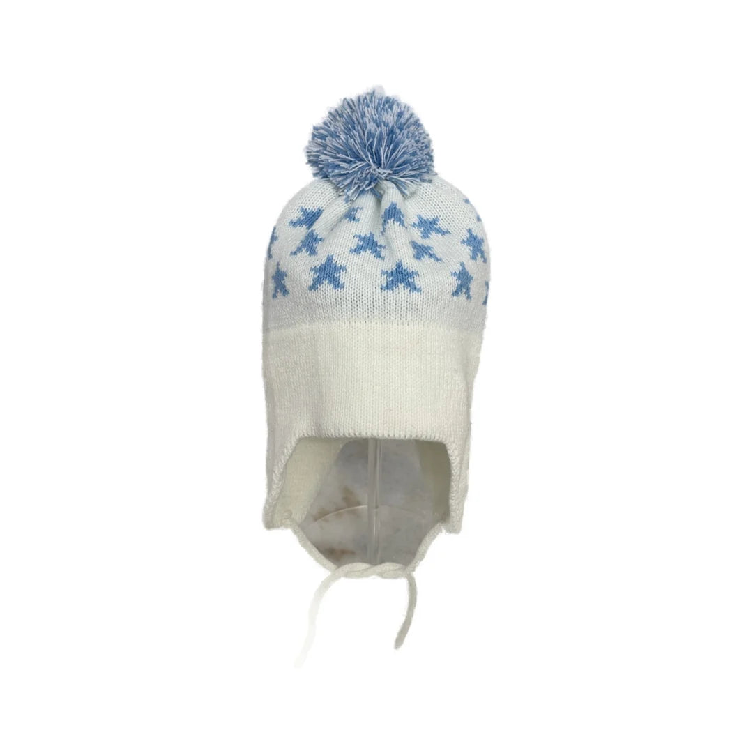 Blue stars ear flap hat