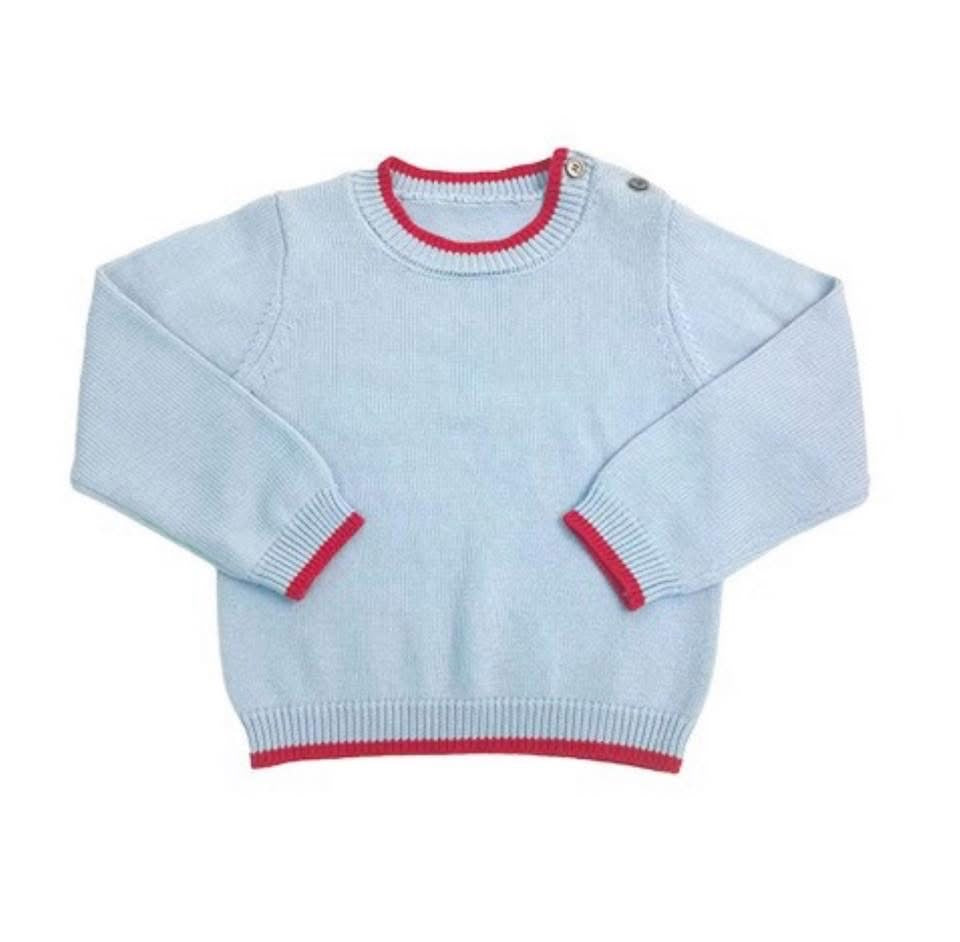 Blue and red sweater
