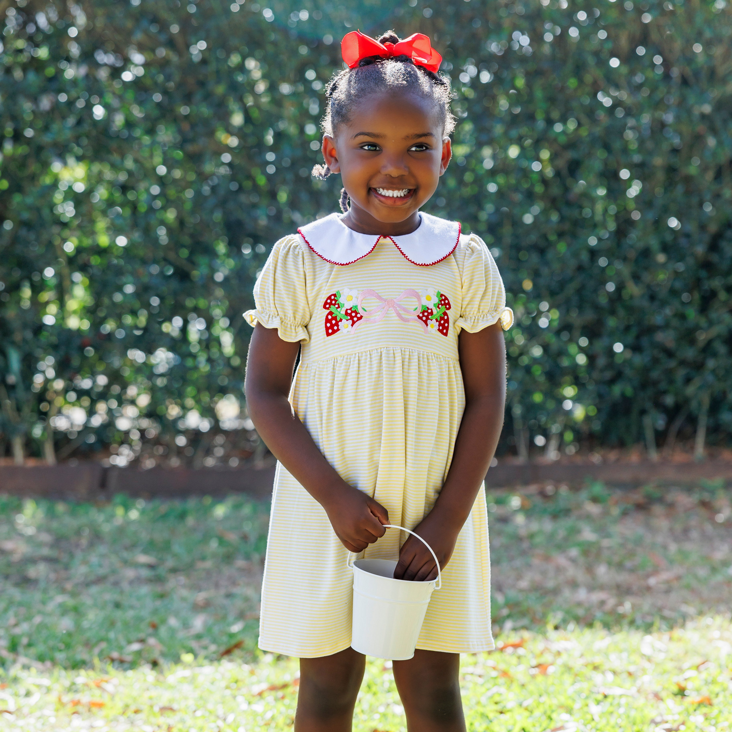 Strawberry and bow Charlotte dress