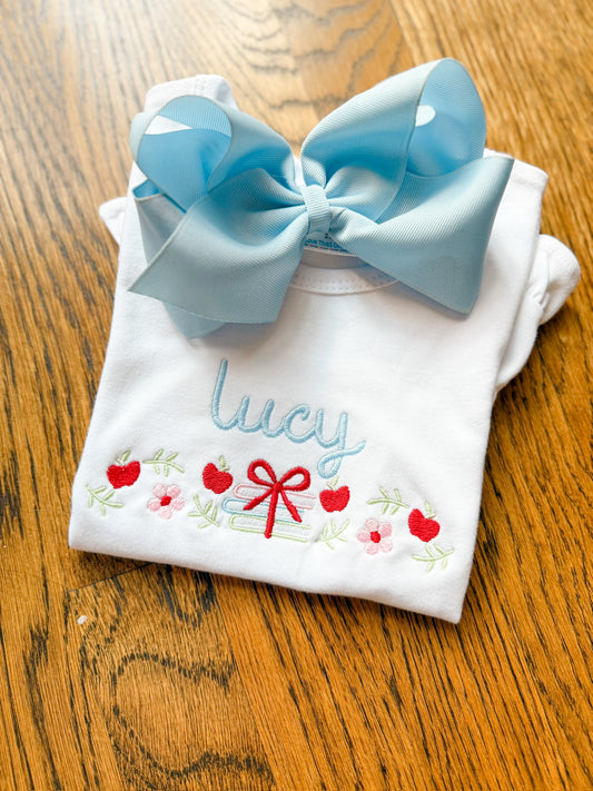 Books, bows, and flowers