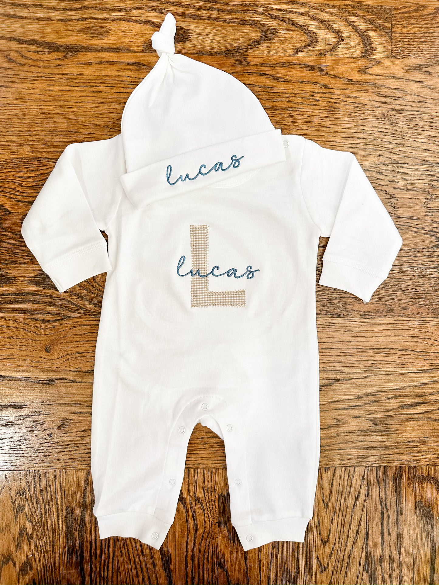 Appliqué Initial with name romper