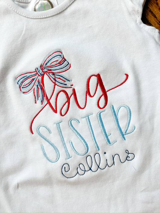 Big sister patriotic w/ bow