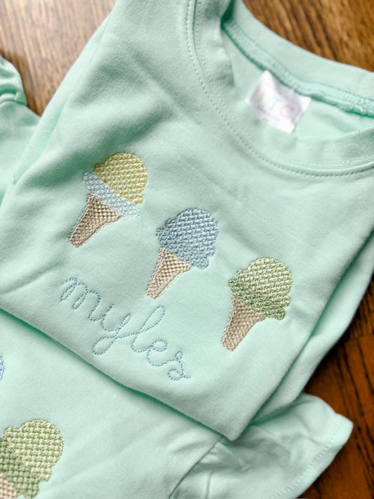 french knot ice cream trio boy