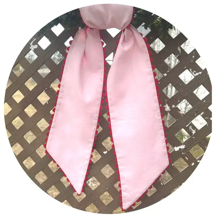 Linen blend/blossom with red