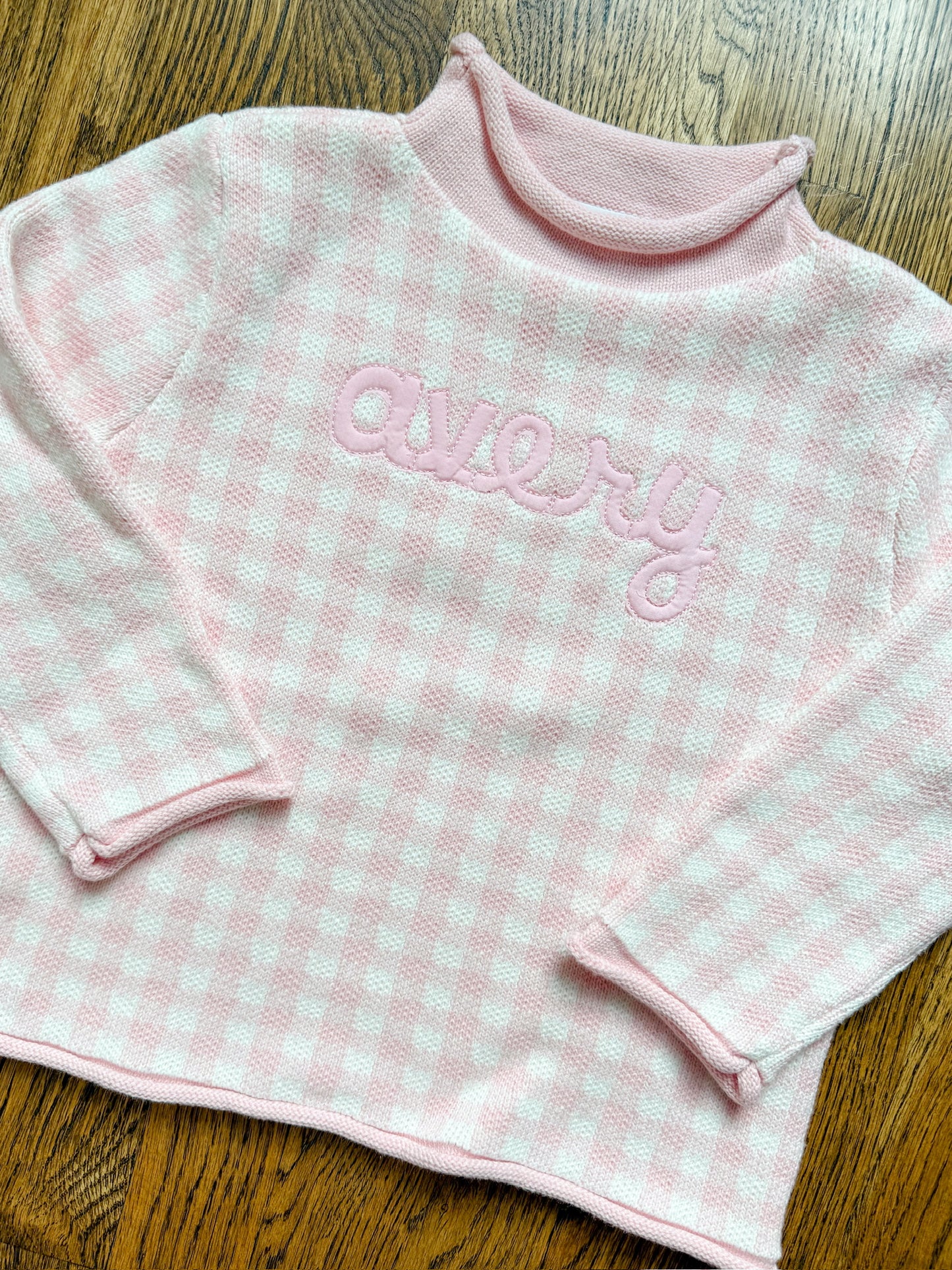 HJ signature rollneck- pink gingham
