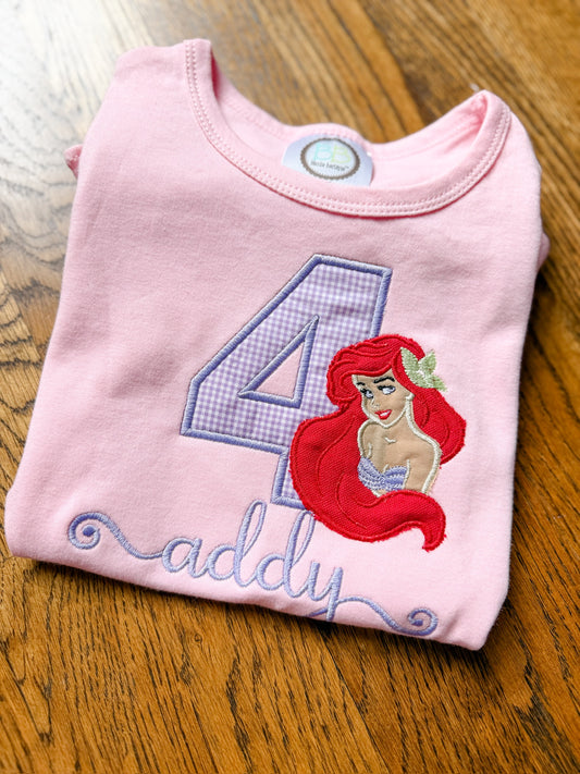 Mermaid birthday applique