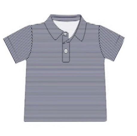 PREORDER game day polos-Navy and white