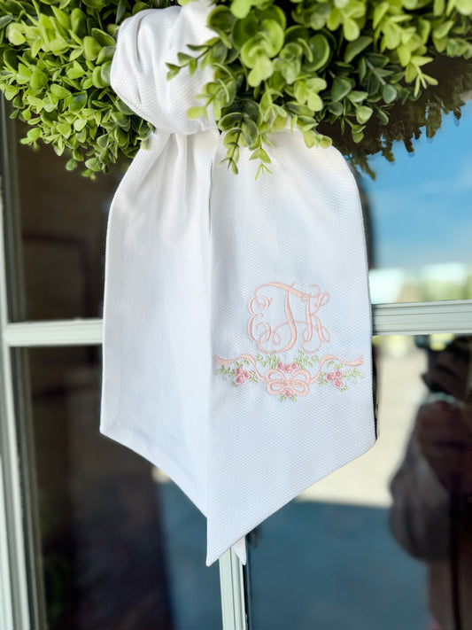Welcoming baby wreath sash