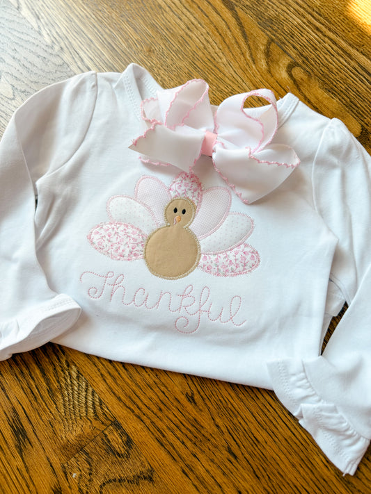 All pink turkey appliqué