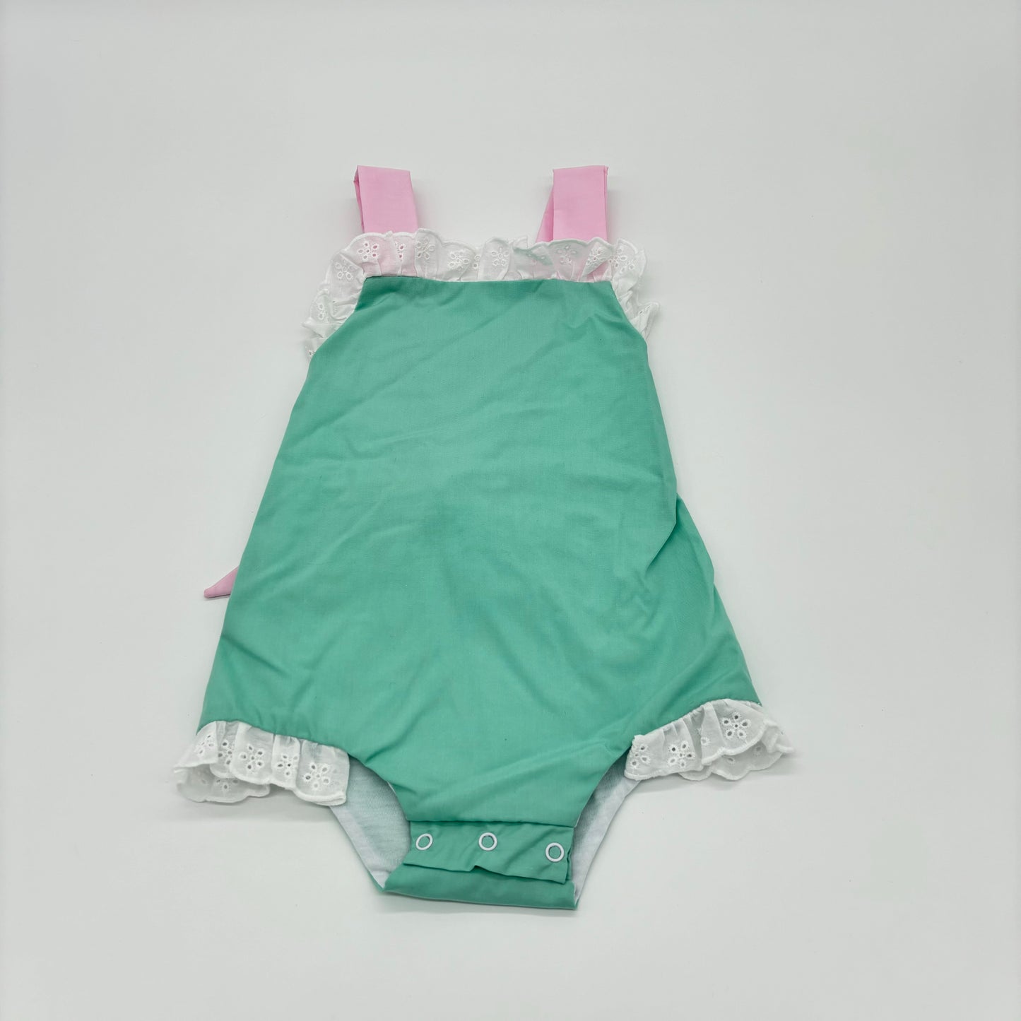 Hampton Mint and Light Pink sunsuit