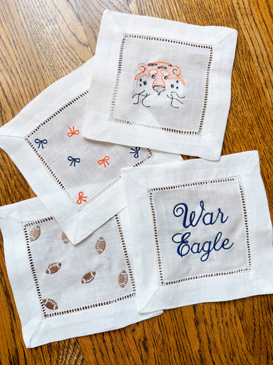 Custom gameday Linen Cocktail Napkins