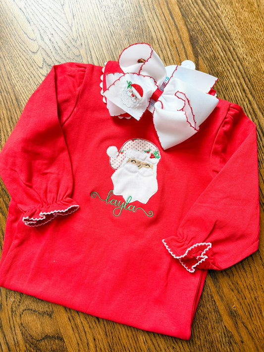 Holly jolly santa applique