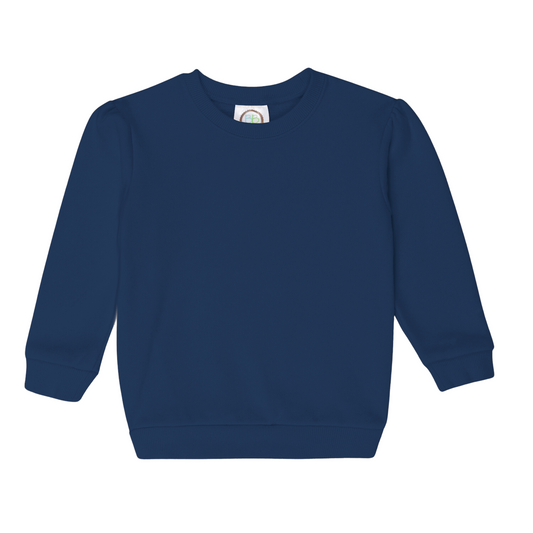 Girl puff sleeve sweatshirt- Navy
