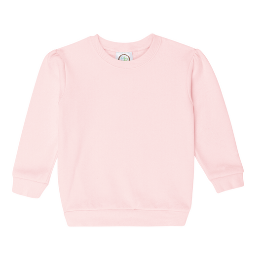 Girl puff sleeve sweatshirt- Light pink