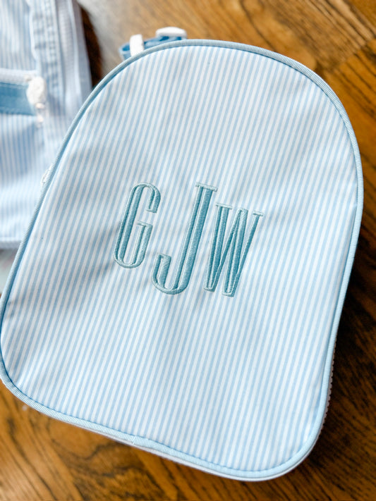 Baby Blue preppy stripe lunch box