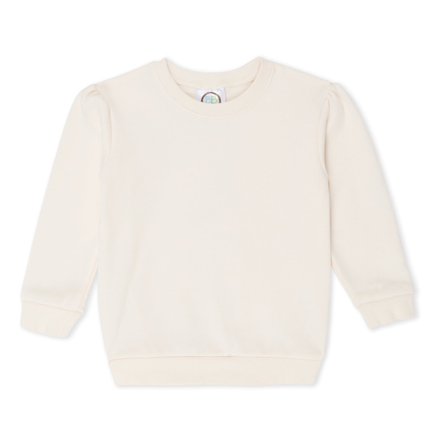Girl puff sleeve sweatshirt- Cream