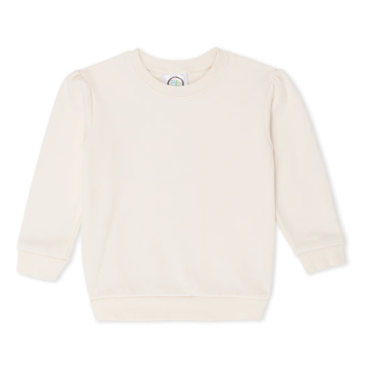 Girl puff sleeve sweatshirt- Cream