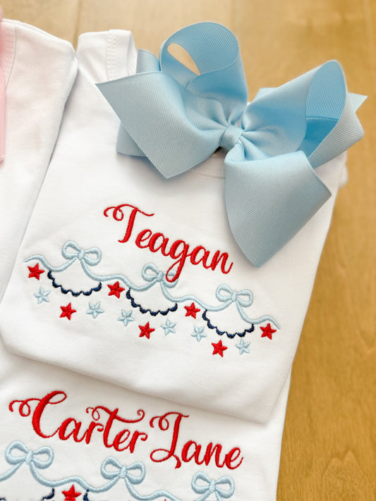 Patriotic bow bunting