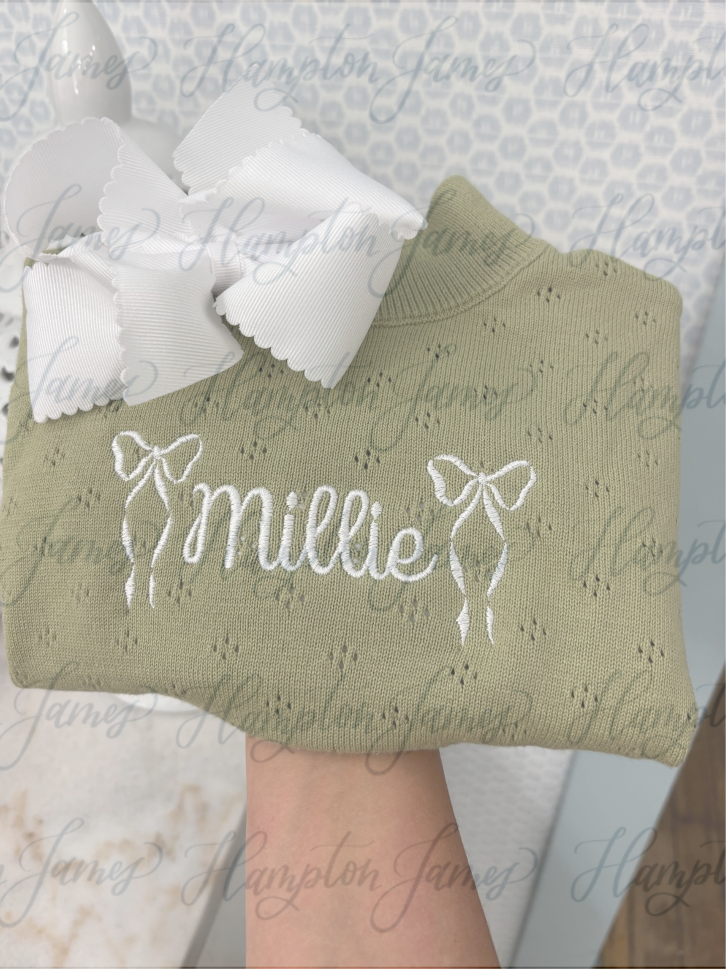 Pointelle bubble- olive