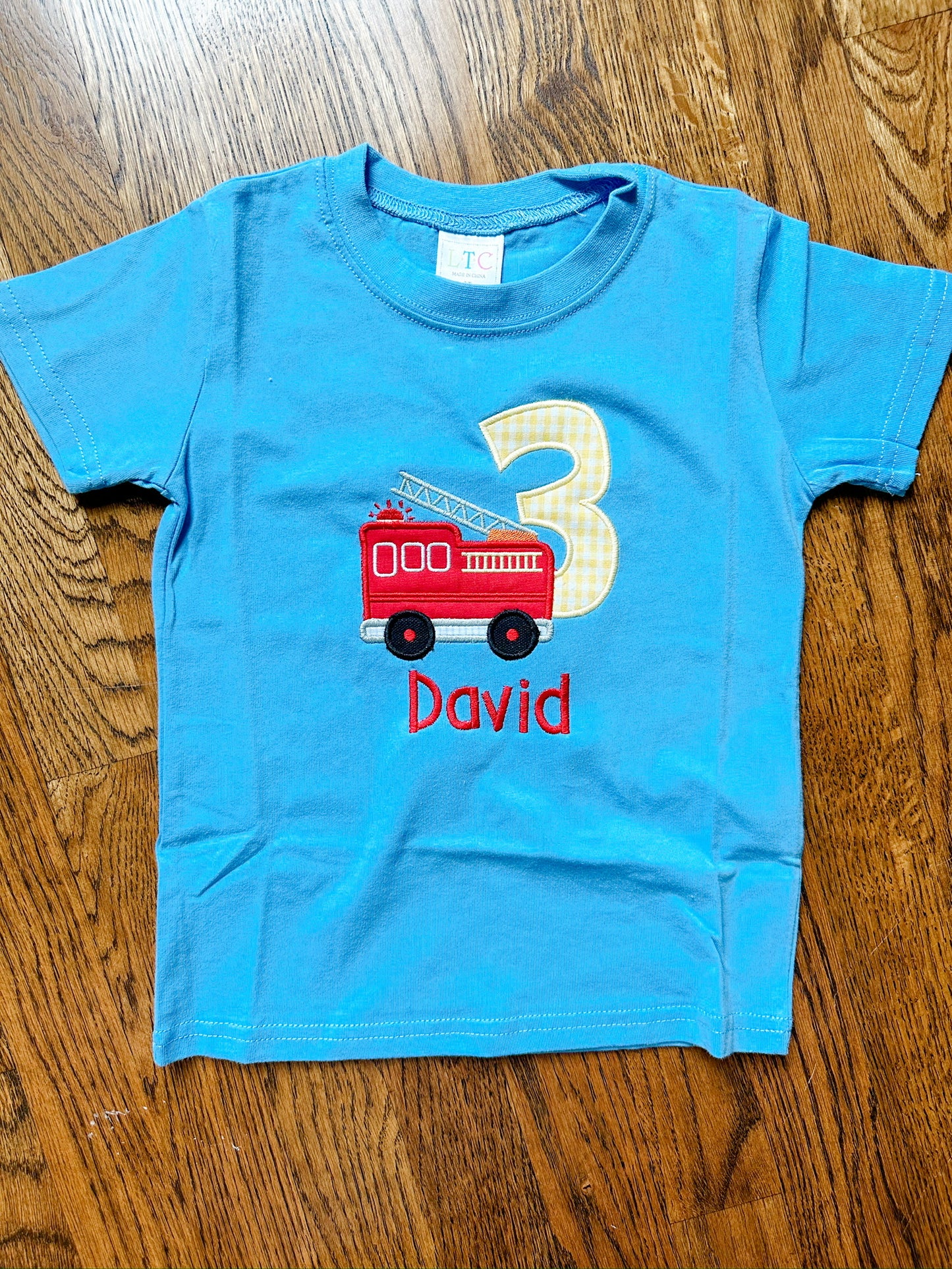 Firetruck Number Birthday Shirt