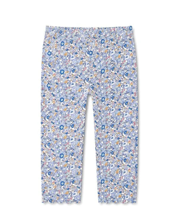 Scalloped floral leggings
